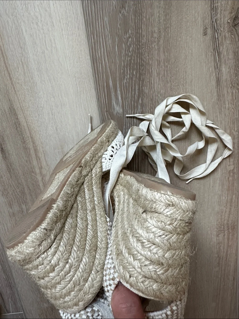 J Crew Made in Spain Lace Up espadrille wedges